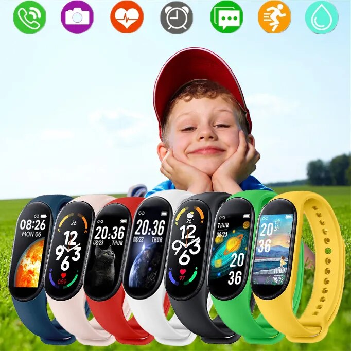 Новинка, Детские Смарт-часы M7 для мальчиков и девочек, спортивные Смарт-часы, водонепроницаемые часы с браслетом, Детские Смарт-часы для Android IOS 8-18